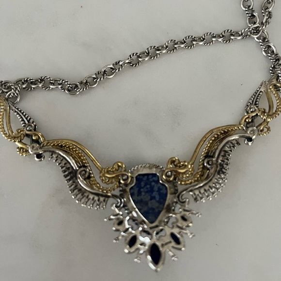 Carolyn Pollack American West sterling silver, brass and Lapis Lazuli necklace - Picture 8 of 10